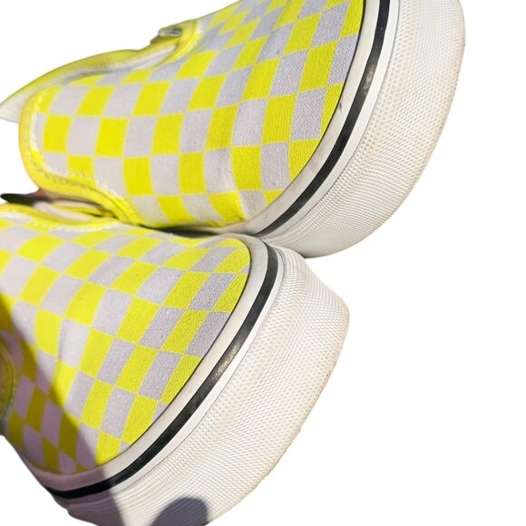 Vans 5.5 Women / 4.0 Men Slip On Yellow Checkerboard Sneakers - Picture 9 of 11